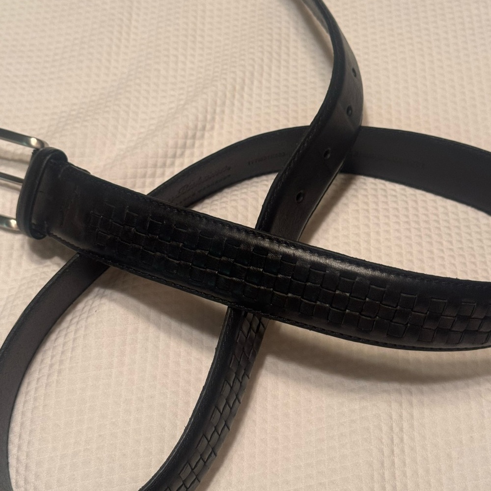 Tommy Bahama Men's Black Leather Belt